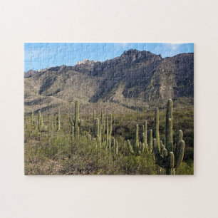 Saguaro Cactus and Catalina Mountains, Tucson AZ Jigsaw Puzzle