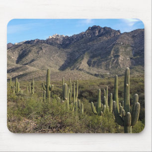 Saguaro Cactus and Catalina Mountains, Tucson AZ Mouse Mat