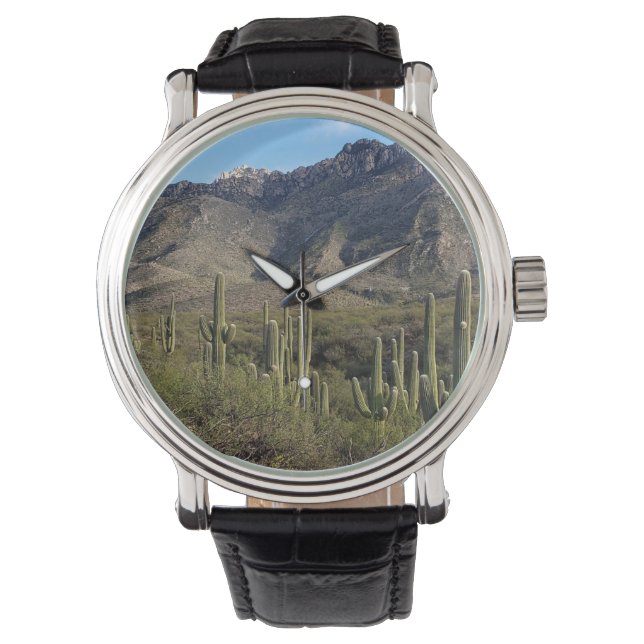 Saguaro Cactus and Catalina Mountains, Tucson AZ Watch (Front)