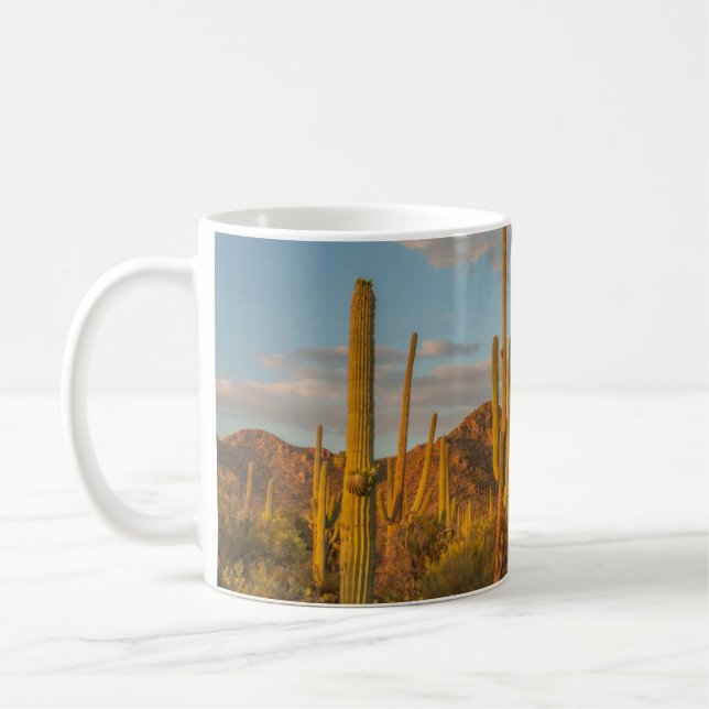 Saguaro cactus at sunset, Arizona Coffee Mug (Left)