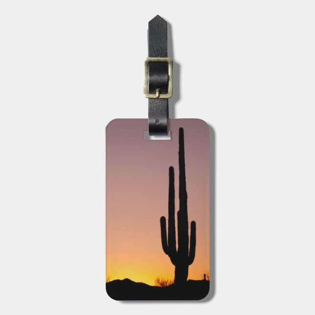 Saguaro Cactus at Sunset Luggage Tag (Front Vertical)