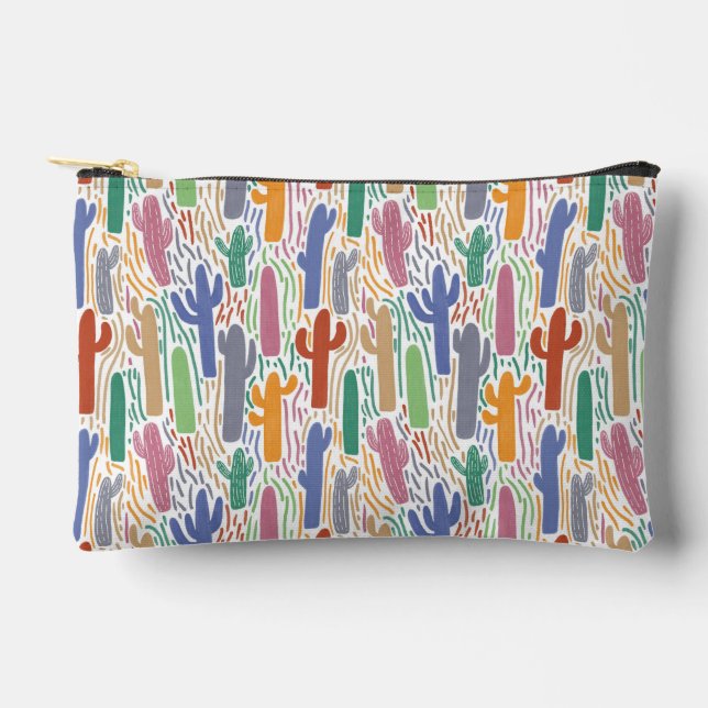 Saguaro Cactus Colourful Arizona Pattern Accessory Pouch (Front)