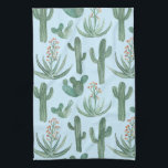 Saguaro Cactus Desert Aloe Pattern Watercolor Tea Towel<br><div class="desc">Decorate your kitchen with this watercolor cacti towel. Makes a great housewarming or wedding gift! 
You can customise it and add text too.
Check my shop for lots more colours and patterns!</div>