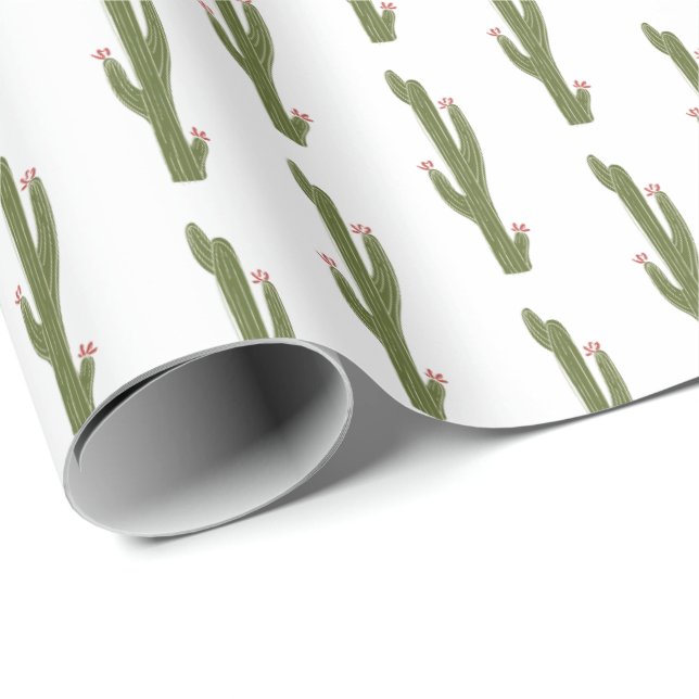 Saguaro Cactus Desert Plants Gift Any Background  Wrapping Paper (Roll Corner)