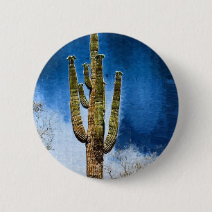 Saguaro Cactus painting 6 Cm Round Badge
