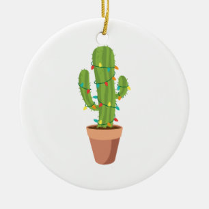 Saguaro Cactus Plant Ceramic Tree Decoration
