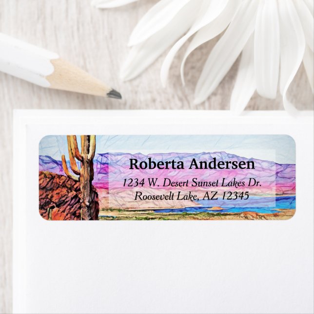 Saguaro Cactus Purple Mountians Blue Lake Arizona (Insitu)