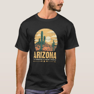 Saguaro Cactus Retro Arizona Desert Scene Vintage T-Shirt