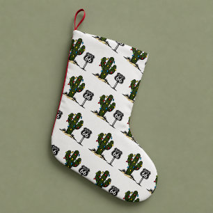 Saguaro Cactus Route 66 Pattern Holiday Small Christmas Stocking