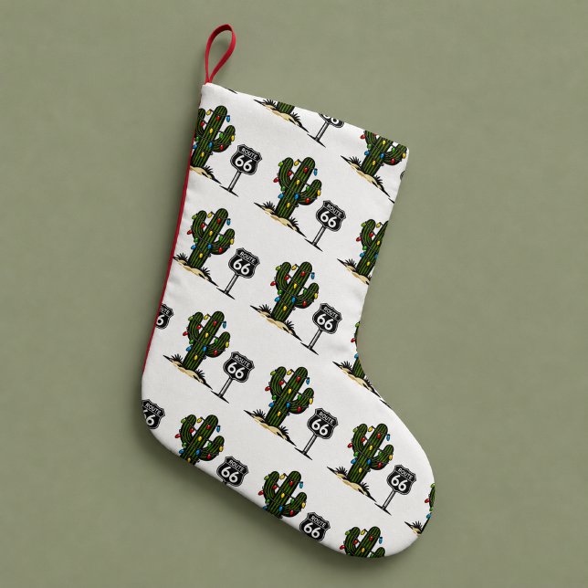 Saguaro Cactus Route 66 Pattern Holiday Small Christmas Stocking (Creator Uploaded)