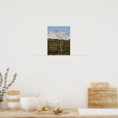 Saguaro Cactus Snow Capped Mountains Arizona USA Poster (Kitchen)
