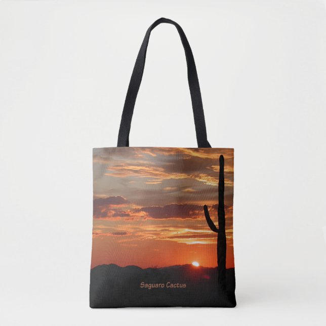 Saguaro Cactus, Sunset, Tote Bag (Front)