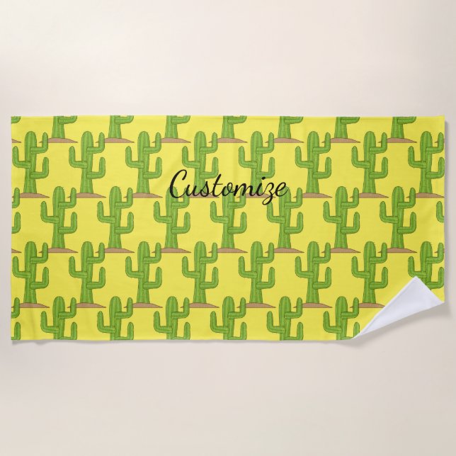 Saguaro Cactus Thunder_Cove Beach Towel (Front)