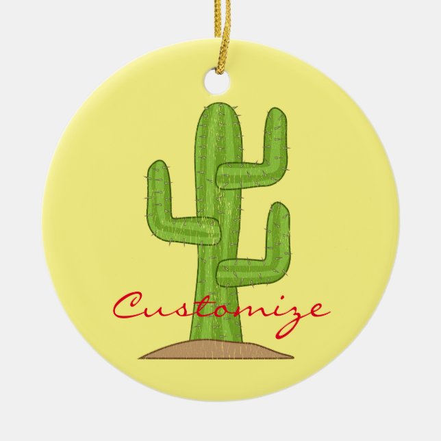 Saguaro Cactus Thunder_Cove Ceramic Tree Decoration (Front)