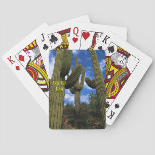 Saguaro Cactus Trio / Blue Sky & Clouds / Arizona Playing Cards