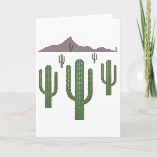 Saguaro Christmas Lights Holiday Card (Front)