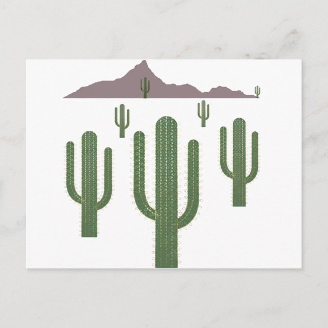 Saguaro Christmas Lights Holiday Postcard (Front)