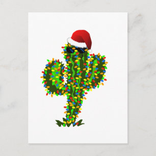 Saguaro Christmas Lights Holiday Postcard