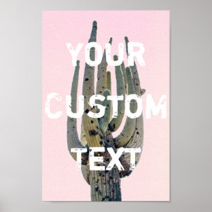 Saguaro Cutout - Customisable Text Poster