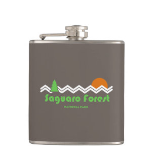 Saguaro Forest National Park Retro Hip Flask
