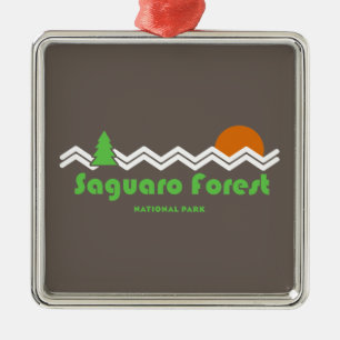 Saguaro Forest National Park Retro Metal Tree Decoration