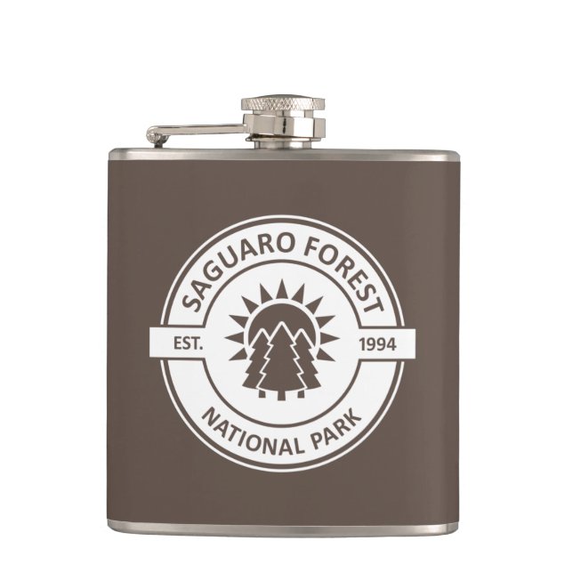 Saguaro Forest National Park Sun Trees Hip Flask (Front)