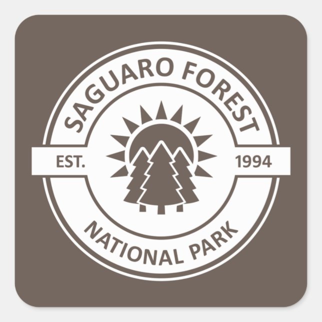 Saguaro Forest National Park Sun Trees Square Sticker (Front)