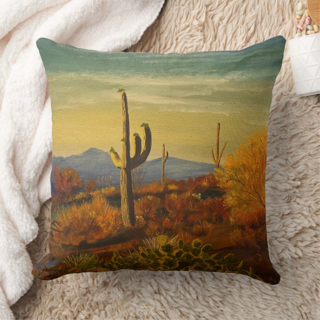 Saguaro in the Arizona Desert, by Gary Poling Cushion (Blanket)