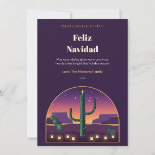 Saguaro Luminaria Family Christmas Card