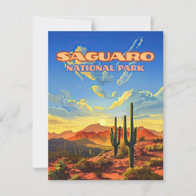 Saguaro National Park Arizona Desert Cactus Card (Front)