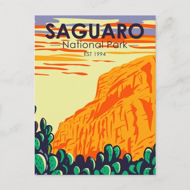 Saguaro National Park Arizona Prickly Pear Cactus Postcard (Front)