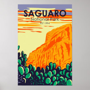 Saguaro National Park Arizona Prickly Pear Cactus Poster