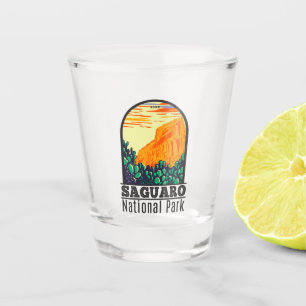 Saguaro National Park Arizona Prickly Pear Cactus Shot Glass