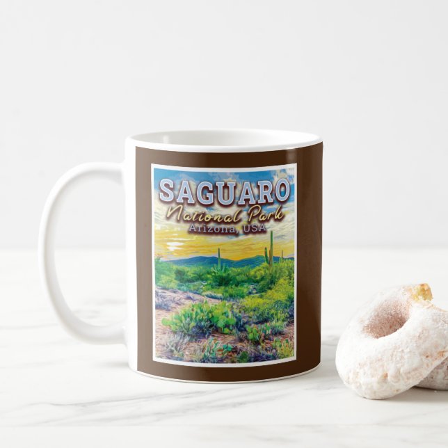 SAGUARO NATIONAL PARK - ARIZONA UNITED STATES COFFEE MUG (With Donut)