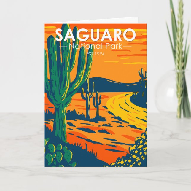 Saguaro National Park Arizona Vintage Card (Front)