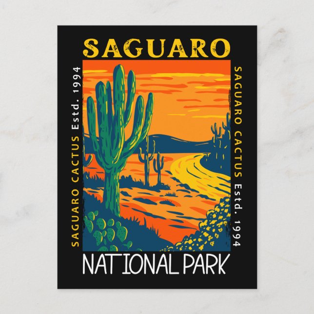 Saguaro National Park Arizona Vintage Distressed Postcard (Front)