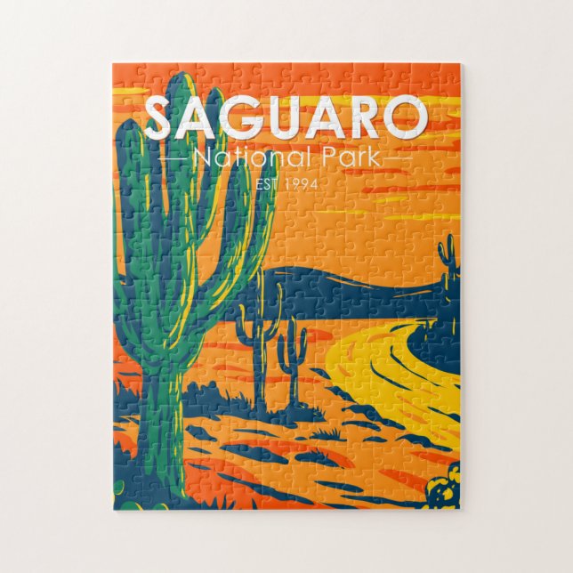 Saguaro National Park Arizona Vintage  Jigsaw Puzzle (Vertical)