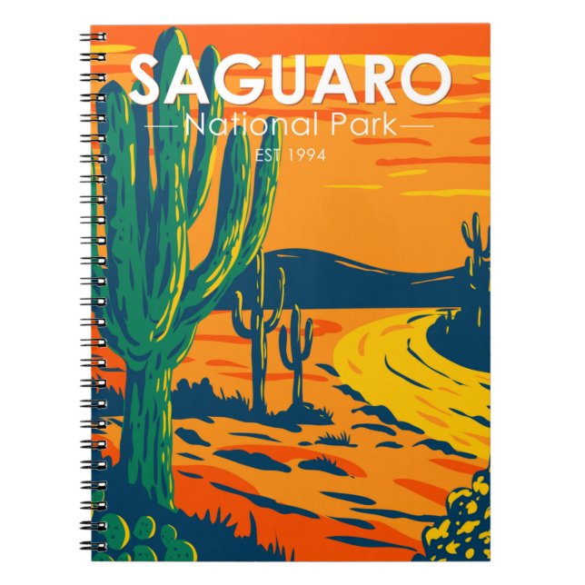 Saguaro National Park Arizona Vintage Notebook (Front)