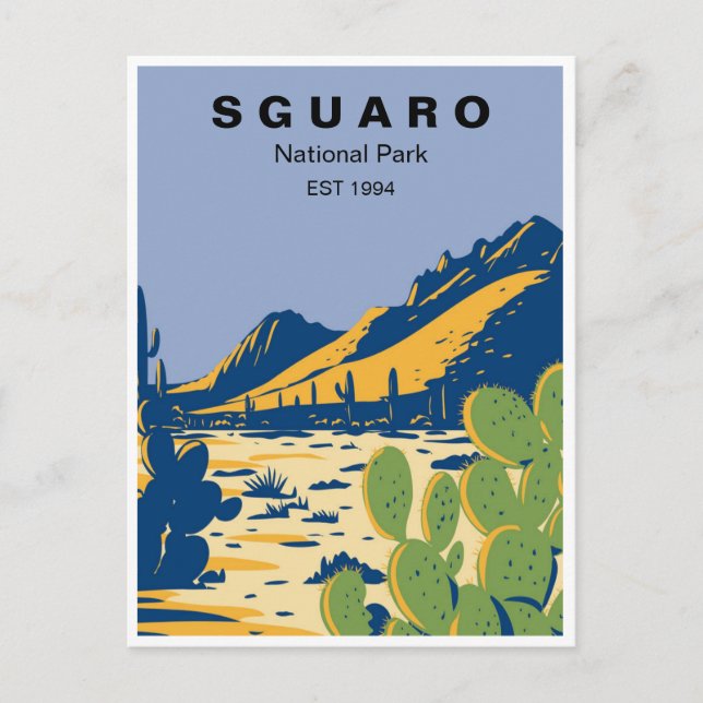 Saguaro National Park Arizona Vintage travel retro Postcard (Front)