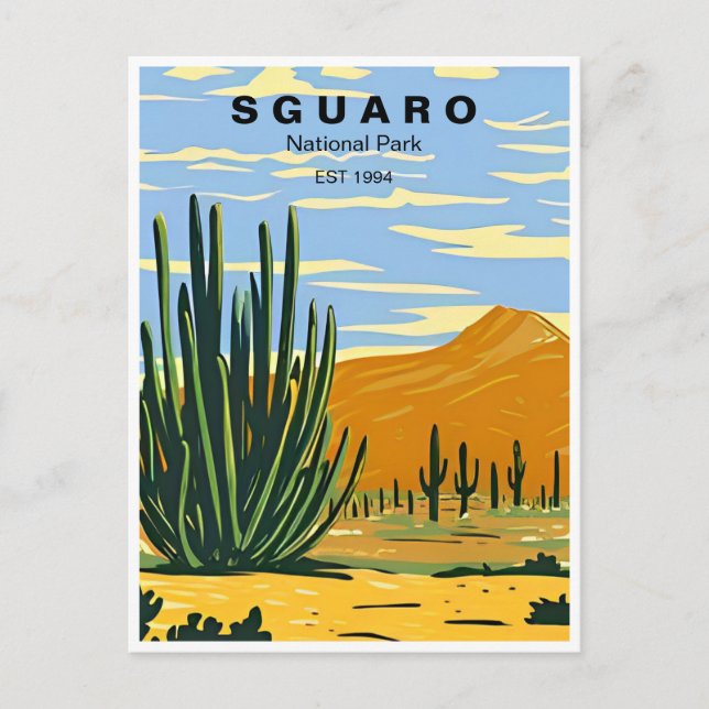 Saguaro National Park Arizona Vintage travel retro Postcard (Front)