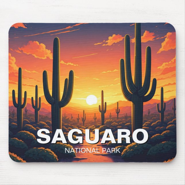 Saguaro National Park Cacti Cactus Mouse Mat (Front)