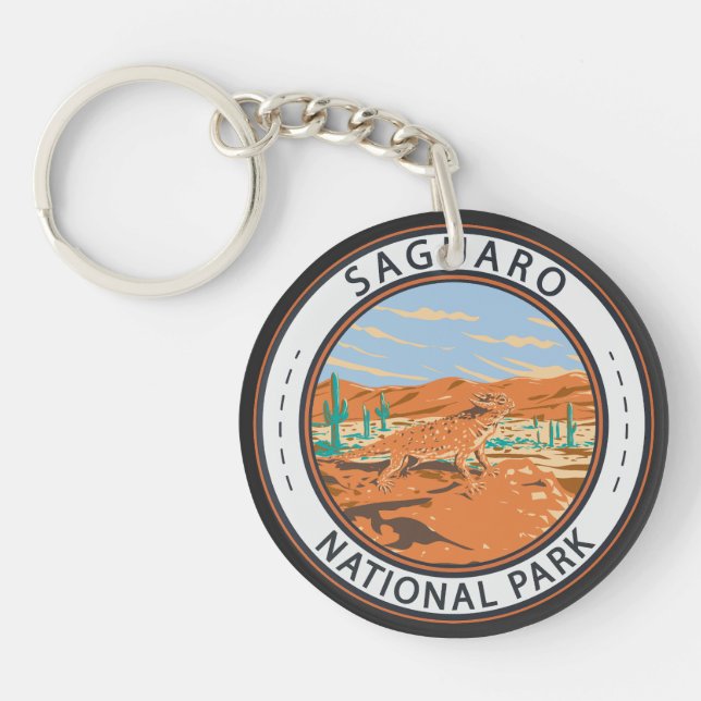 Saguaro National Park Horned Lizard Circle Key Ring (Front)