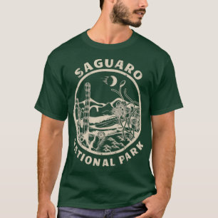 Saguaro National Park Linocut Distressed Desert Gi T-Shirt