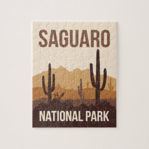 Saguaro National Park Minimal Travel Art Jigsaw Puzzle