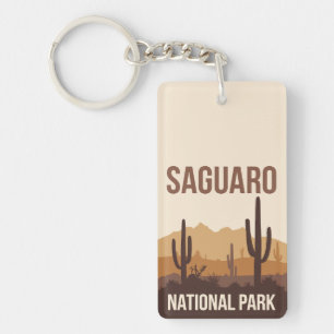 Saguaro National Park Minimal Travel Art Key Ring