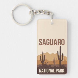 Saguaro National Park Minimal Travel Art Key Ring