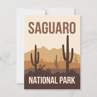 Saguaro National Park Minimal Travel Art Postcard