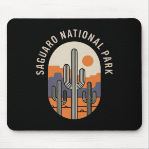 Saguaro National Park Retro Outdoor Hiking Us Nati Mouse Mat