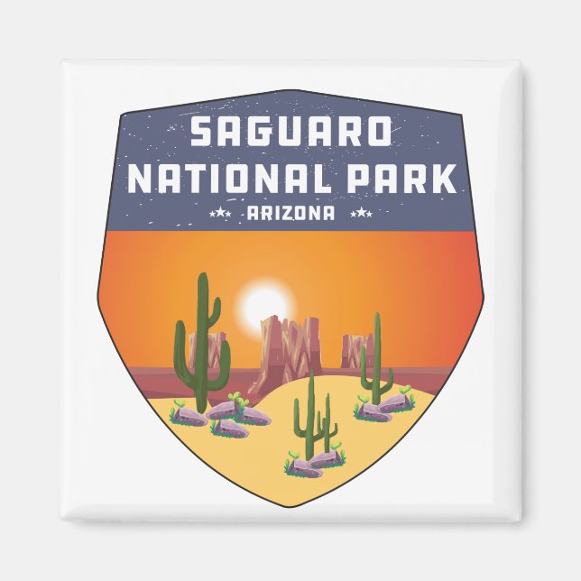 Saguaro National Park Souvenir Cactus Arizona Magnet (Front)