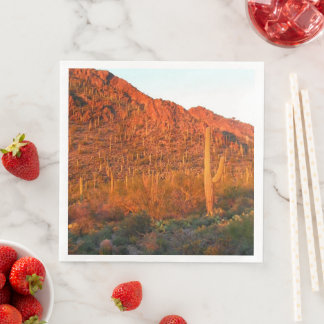 Saguaro National park sunset Napkin